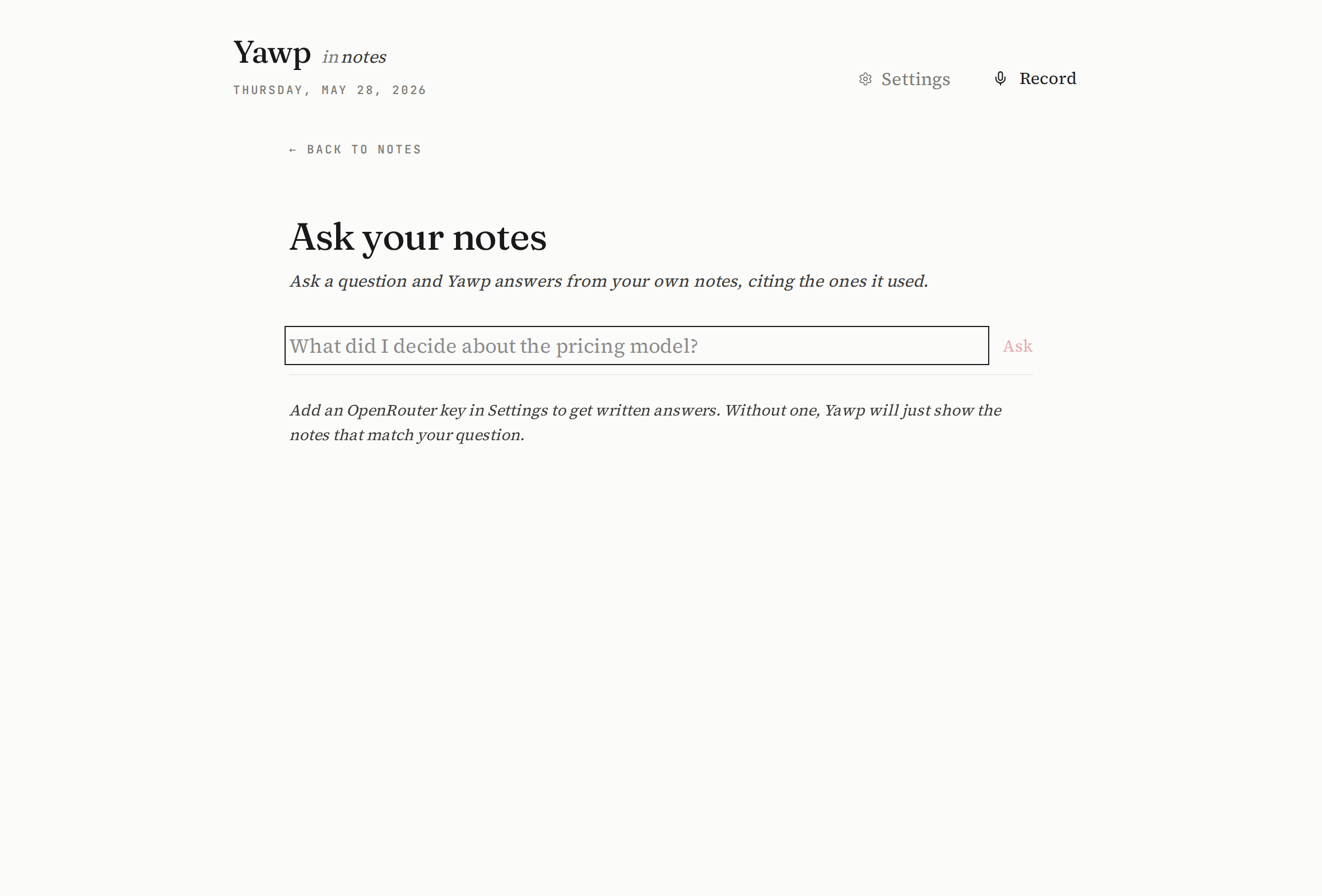 Ask your notes